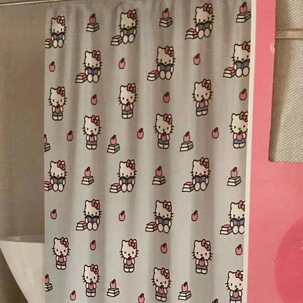 HELLO KITTY SHOWER CURTAIN BY SANRIO 100% COTTON
